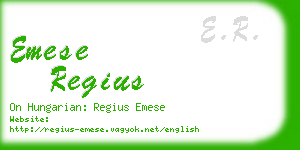 emese regius business card